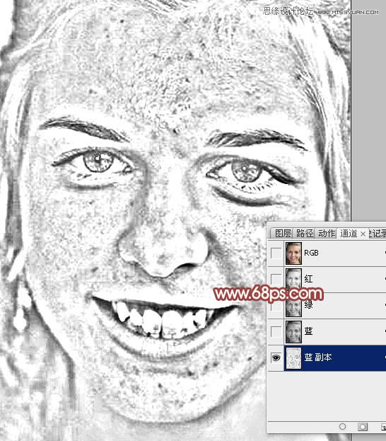 Photoshop怎么使用通道法给满脸雀斑的女人磨皮19