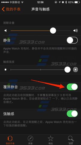 苹果手表Apple Watch覆屏静音开启方法1