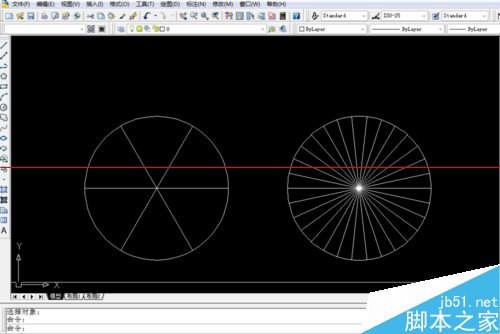 CAD怎么把一个圆平均分成若干份？14