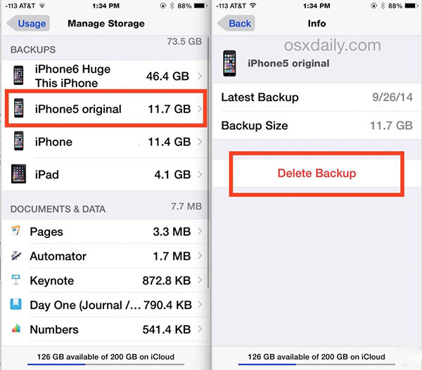 iPhone如何删除多余的iCloud备份文件?3