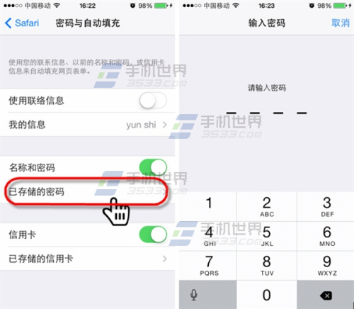 iPhone怎么查看和删除Safari保存的密码2