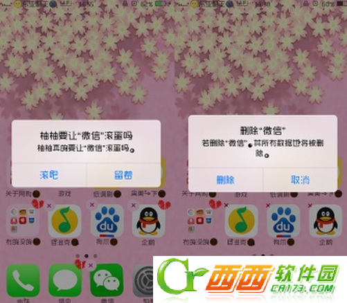 iphone卸载程序时跳出的对话框中文字自定义教程1