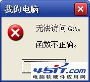 电脑提示“无法访问G:函数不正确”怎么办1