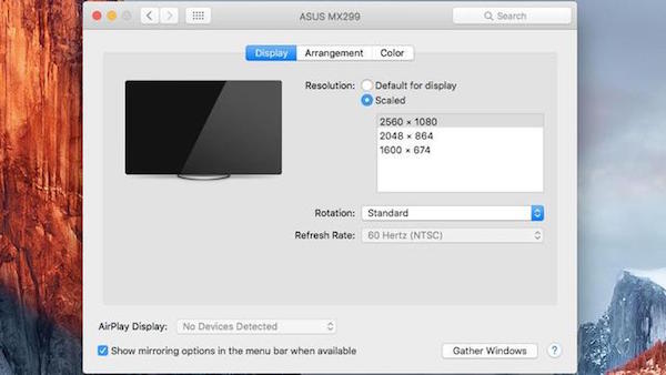 Mac外接显示器分辨率设置1