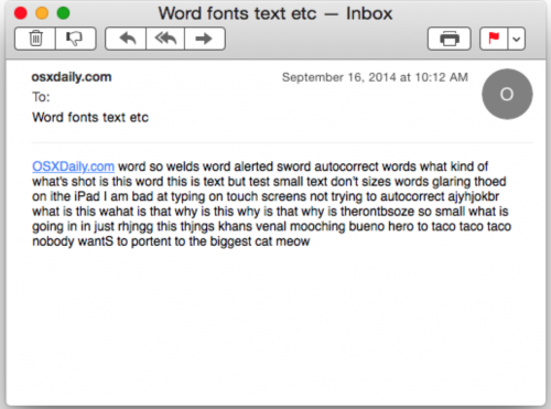 如何更改Mac OS X中的邮件字体大小？2