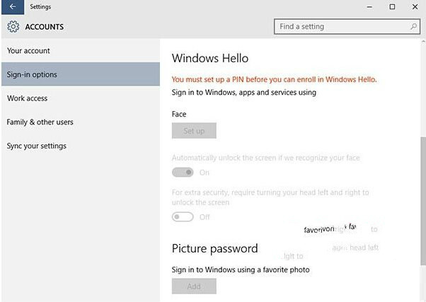 Win10系统Windows Hello功能如何使用1