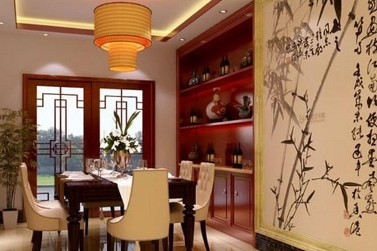 中式风格餐厅背景墙图片3