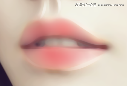 PS转手绘：绘制光泽动人的美女嘴唇效果4