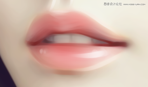 PS转手绘：绘制光泽动人的美女嘴唇效果7