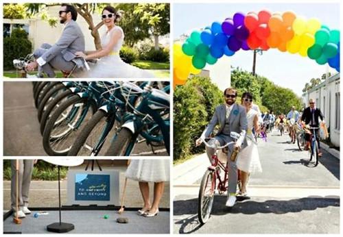 90后个性婚礼形式——自行车、草坪、高端别墅1