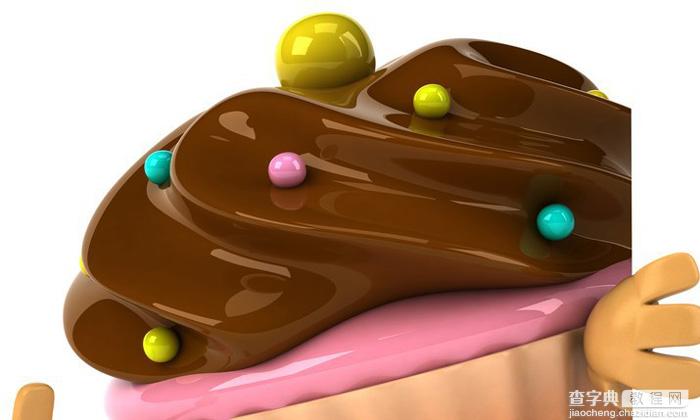 Photoshop制作浓情的巧克力糕点字24