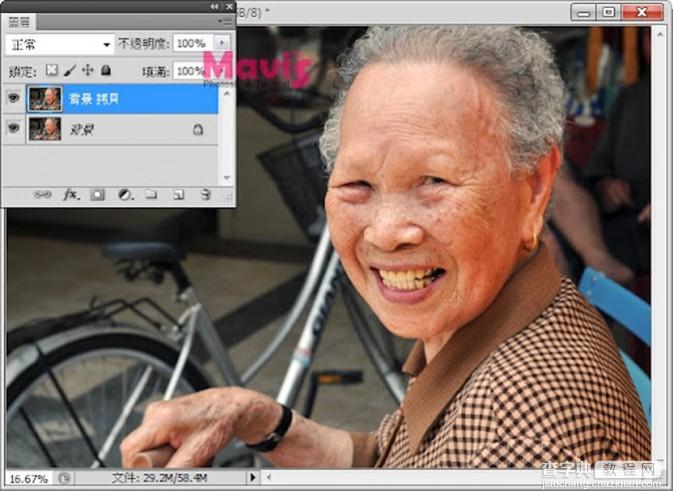 利用PS修复画笔快速减少老年人脸部的皱纹4
