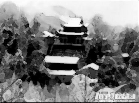 Photoshop打造雪景水墨画9