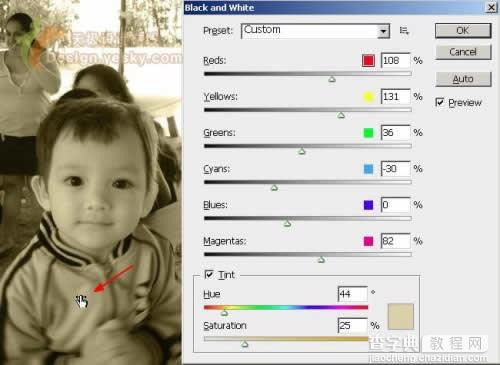 Photoshop CS3黑白转换控制功能处理黑白照片11