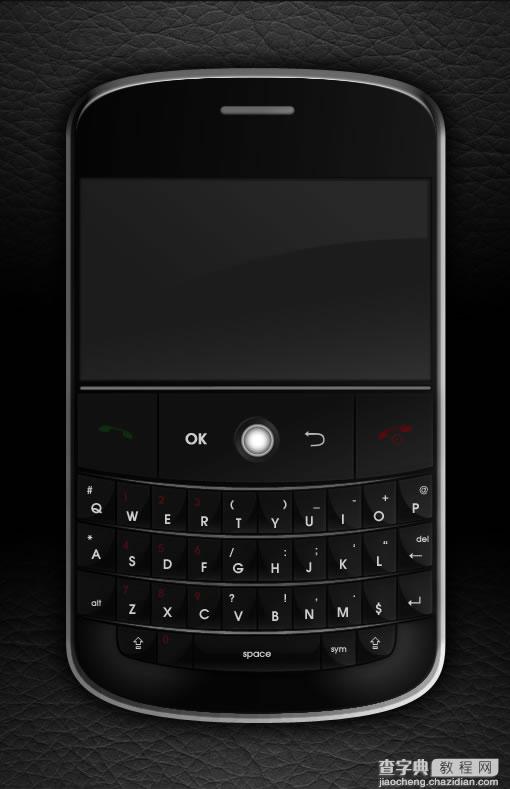 Photoshop绘制逼真的黑莓手机1
