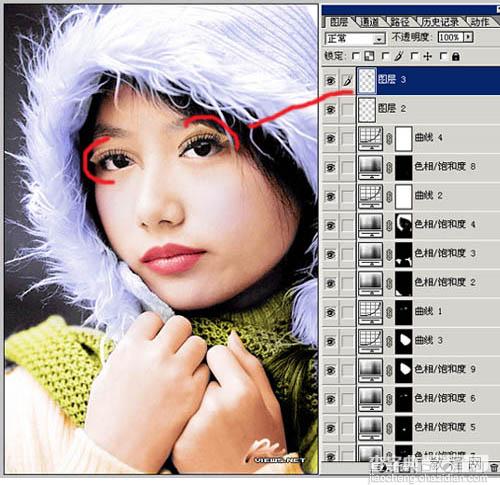 photoshop给黑白美女上色教程12