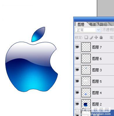 Photoshop绘制一个水晶苹果的标志12