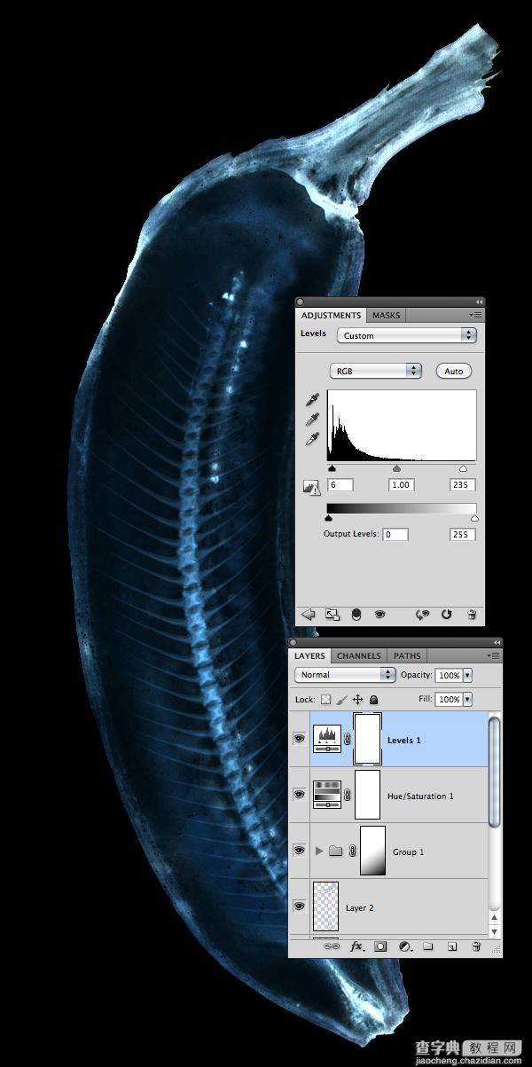 photoshop绘制一个模拟X射线香蕉图像10