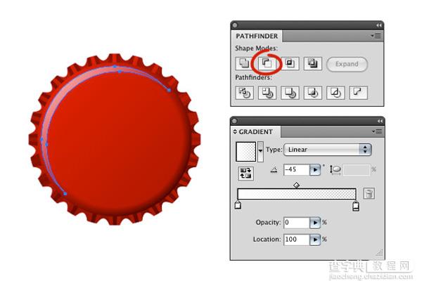 Illustrator CS4绘制矢量瓶盖17