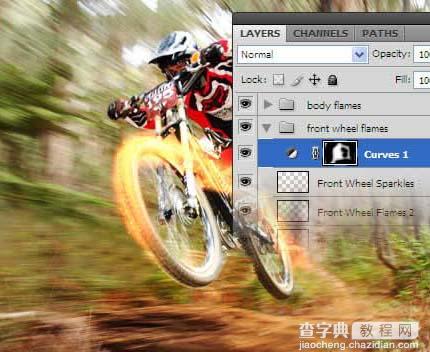 Photoshop打造火速行驶的自行车18
