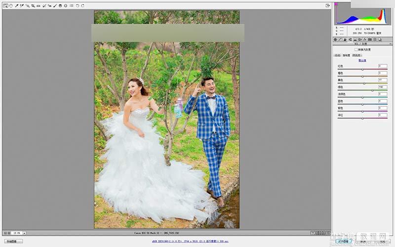 Photoshop将灰蒙蒙外景婚片调出明亮清新色调8