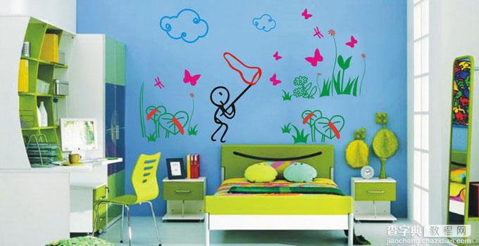 儿童房墙面涂鸦设计欣赏6
