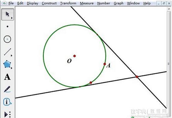 几何画板怎么过圆外一点做圆的切线3
