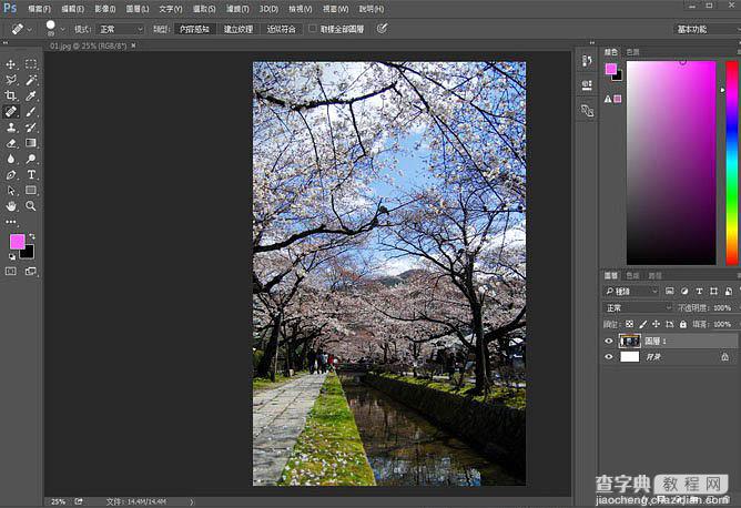 Photoshop将樱花风图片转为梦幻效果3