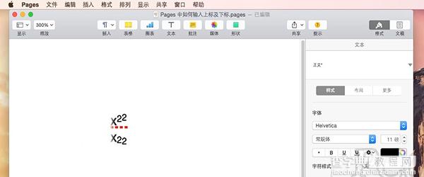 苹果电脑pages上下标怎么设置4