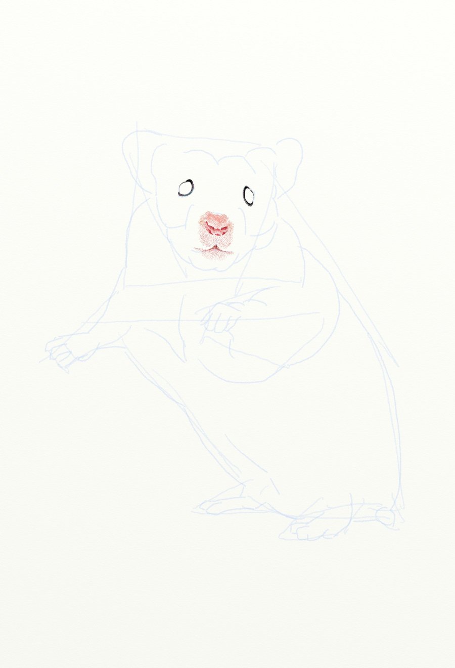 painter绘制一只可爱的小老鼠插画4