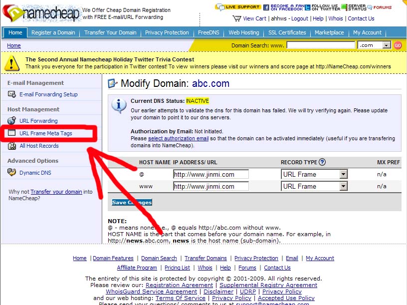 namecheap 域名免费转发教程10