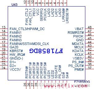 温度控制芯片F71858DG引脚功能定义1