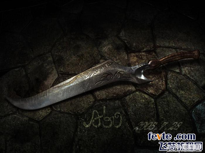 3DSMAX打造逼真的匕首金属材质1