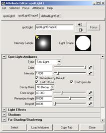 Maya 7.0灯光的控制及属性灯光的属性介绍7