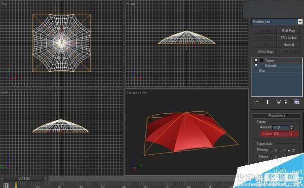 3DSMAX制作一把粉色雨伞顶部建模9