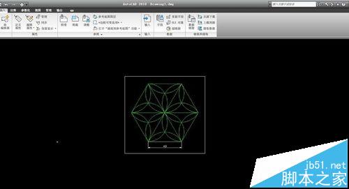 CAD怎么做一个六角镶花的图形?1