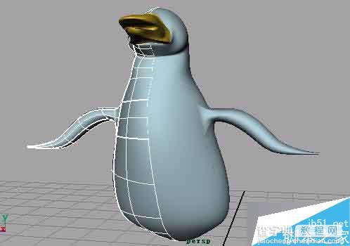 MAYA nurbs无缝建模打造一只可爱的企鹅16