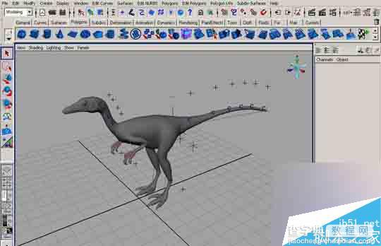 MAYA 7.0恐龙建模的方法和制作步骤介绍28