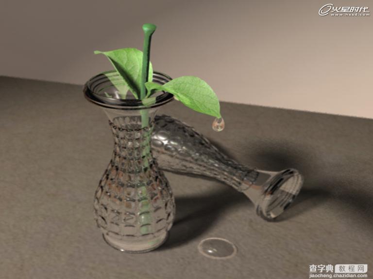 maya制作真实漂亮的玻璃花瓶材质2