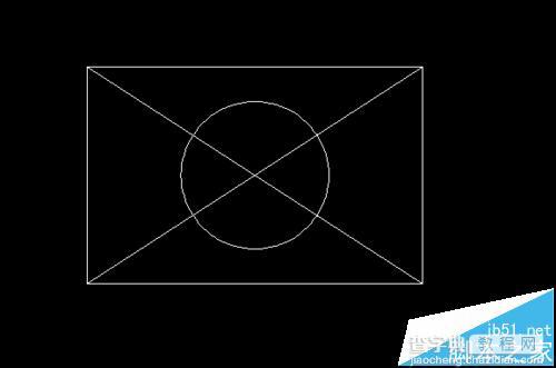 CAD在矩形正中心绘制圆形的两种方法2