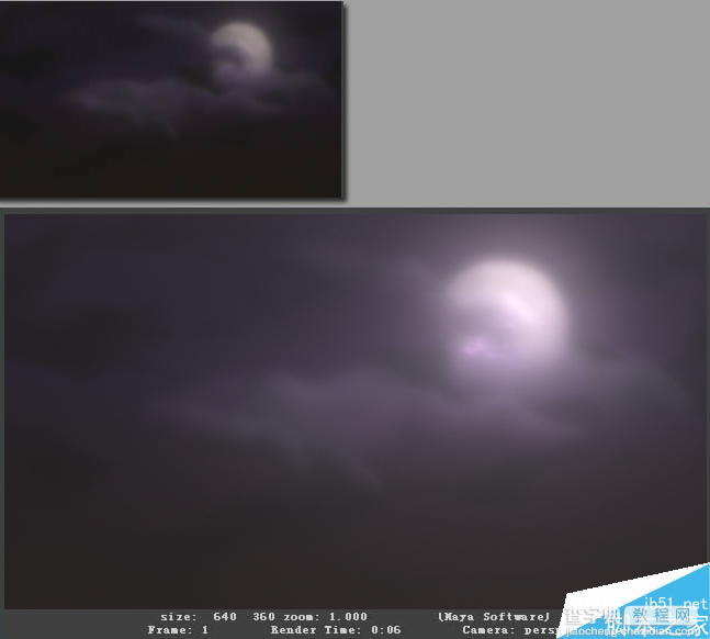 场景渲染教程:MAYA渲染出乌云里的月亮19