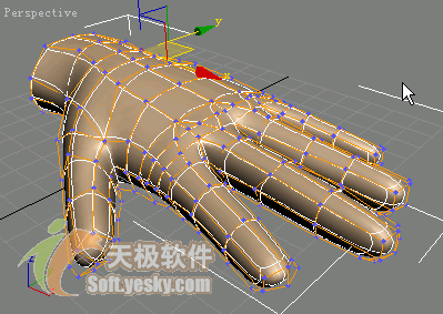 3Ds max多边形建模实例：人手的模型11