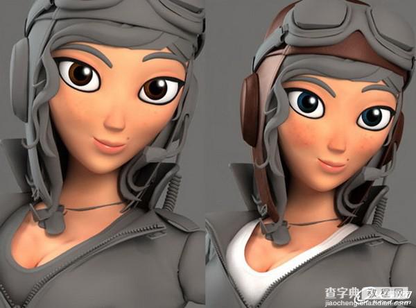 3DSMAX制作可爱漂亮的卡通女飞行员角色12