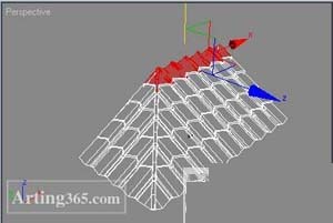 3d max教程：用poly方法制作有瓦的房顶6