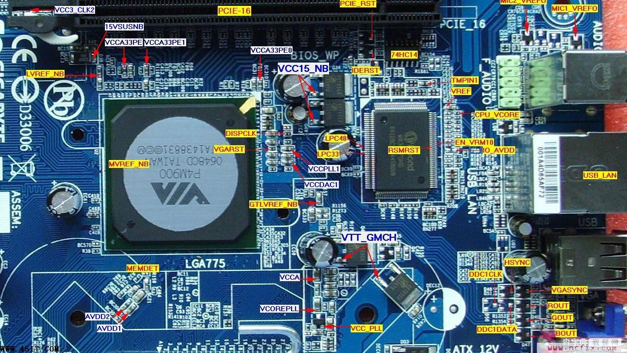 技嘉VM900M主板测试点实图3