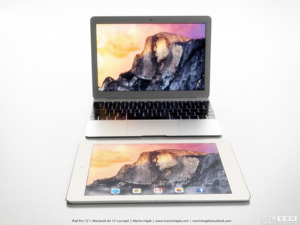 iPad Pro对比12寸MacBook Air 3D概念图赏12