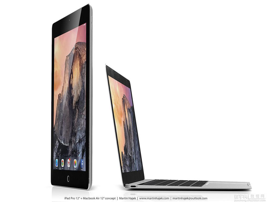 iPad Pro对比12寸MacBook Air 3D概念图赏3