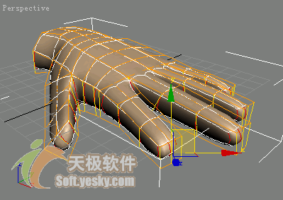 3Ds max多边形建模实例：人手的模型7