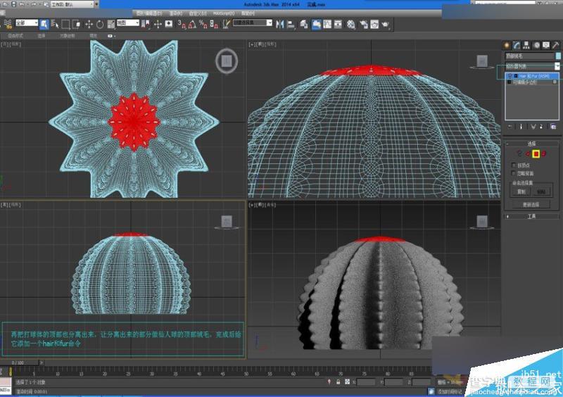 3DMAX毛发修改器打造仙人球建模的方法详解18