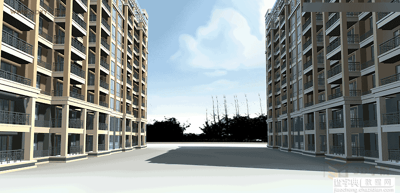 3DMAX给室外建筑楼房单体渲染效果日景教程15
